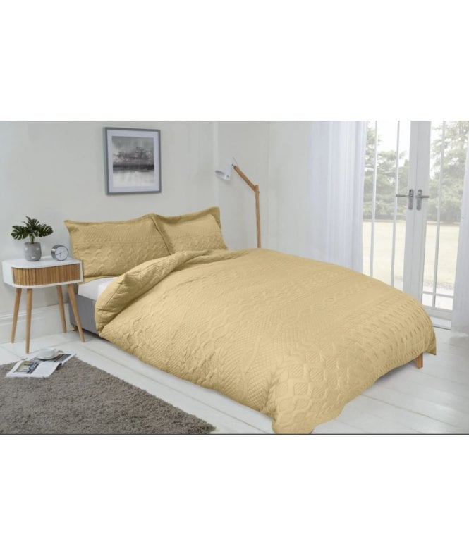 New Edge Blinds Eden Collection Quilted Duvet Set in Cream