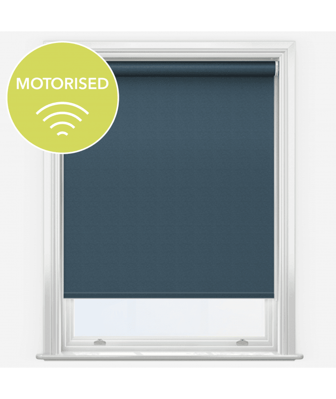 New Edge Blinds Elements Air Force Blue Made to Measure Motorised Blackout Roller Blind
