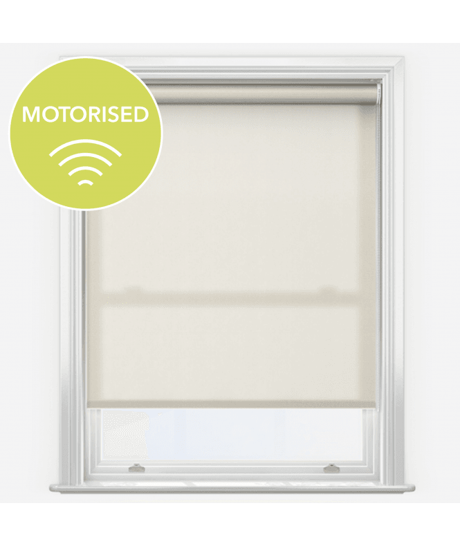 New Edge Blinds Elements Cream Made to Measure Motorised Dimout Roller Blind