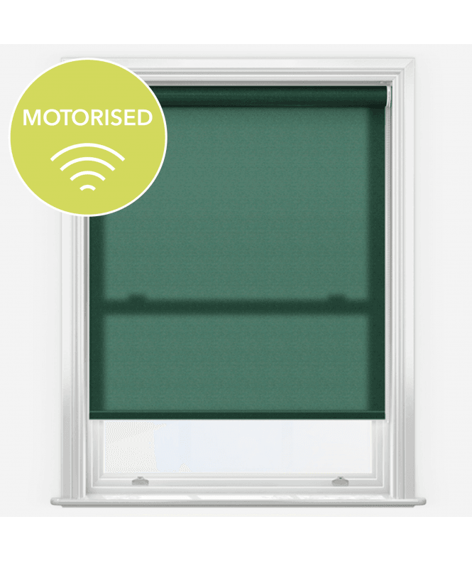 New Edge Blinds Elements Forest Green Made to Measure Motorised Dimout Roller Blind