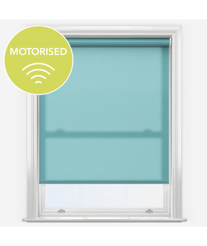 New Edge Blinds Elements Ocean Green Made to Measure Motorised Dimout Roller Blind