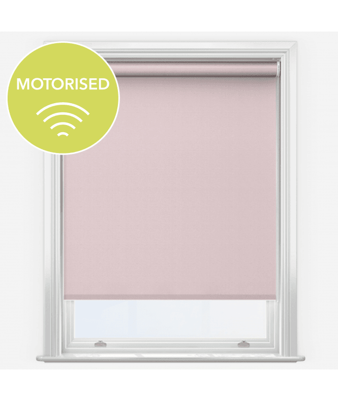 New Edge Blinds Elements Peony Pink Made to Measure Motorised Blackout Roller Blind