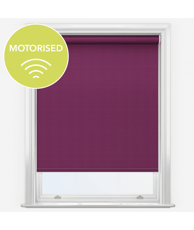 New Edge Blinds Elements Plum Made to Measure Motorised Blackout Roller Blind
