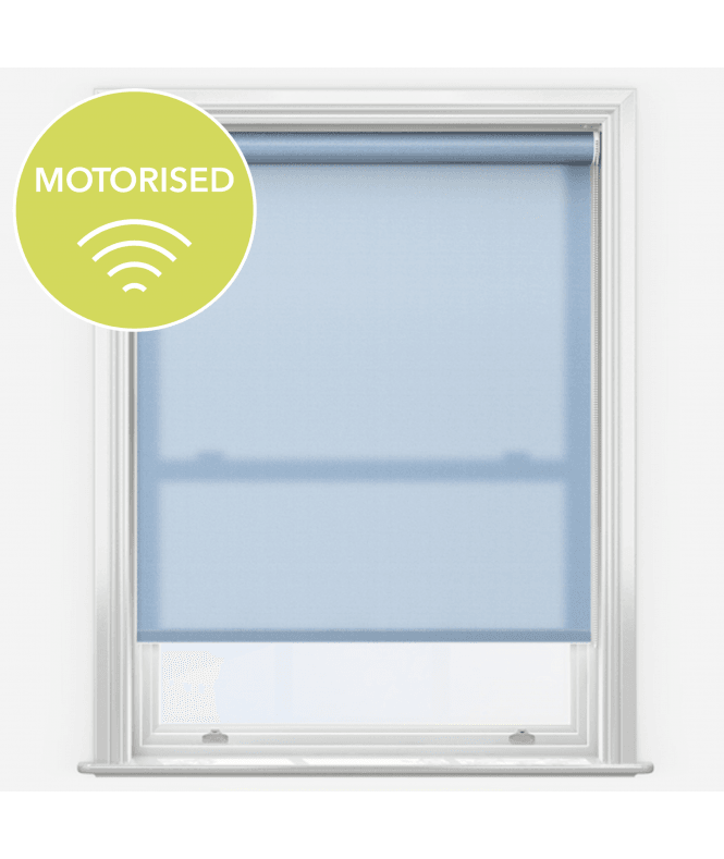 New Edge Blinds Elements Powder Blue Made to Measure Motorised Dimout Roller Blind