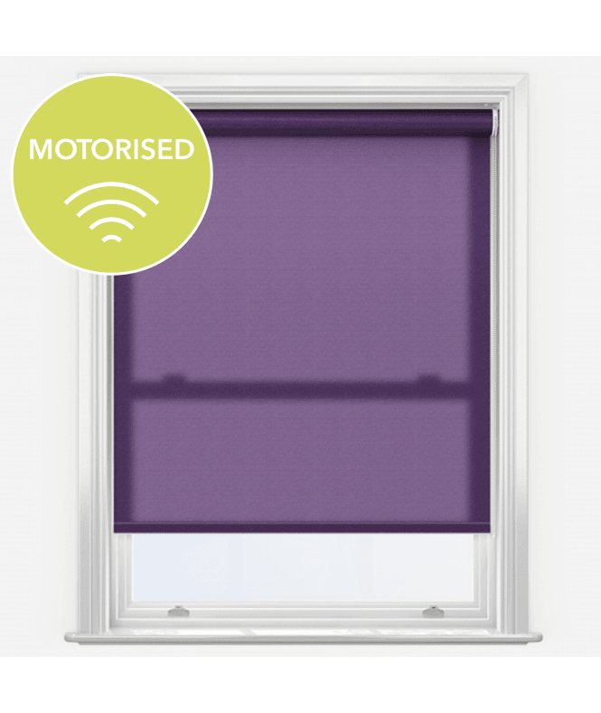 New Edge Blinds Elements Purple Made to Measure Motorised Dimout Roller Blind