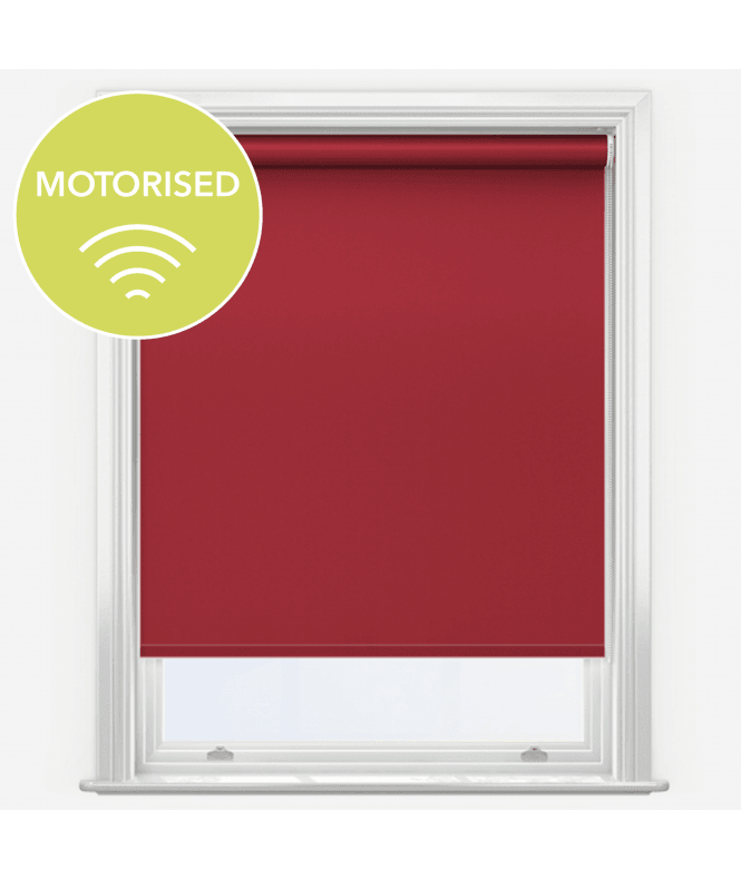 New Edge Blinds Elements Red Made to Measure Motorised Blackout Roller Blind