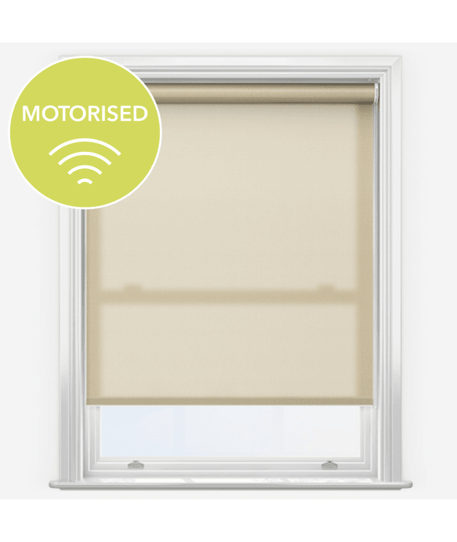 New Edge Blinds Elements Sand Made to Measure Motorised Dimout Roller Blind