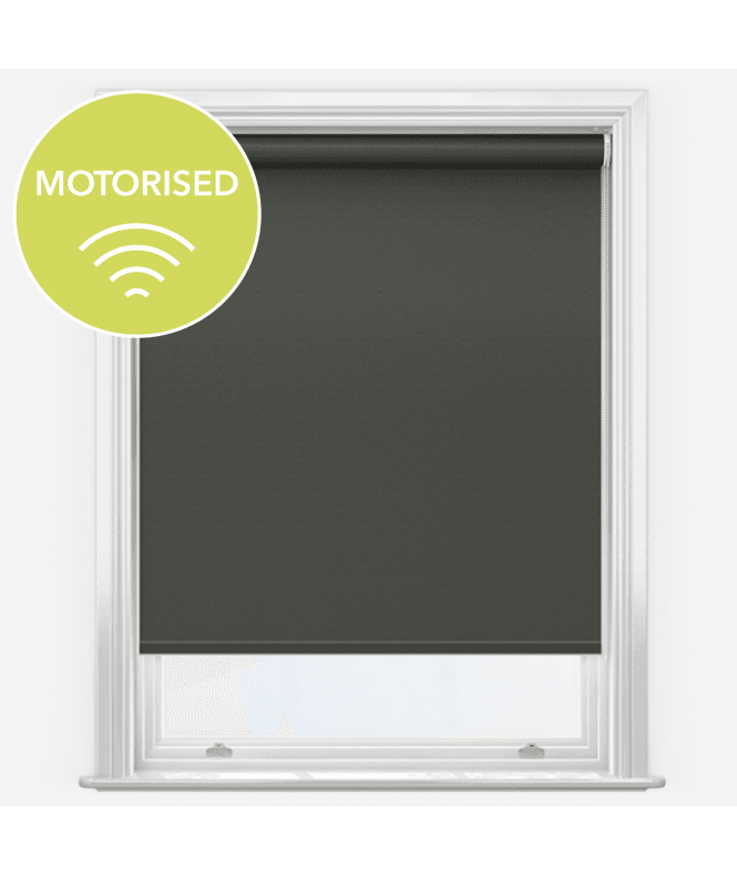 New Edge Blinds Elements Shadow Grey Made to Measure Motorised Blackout Roller Blind