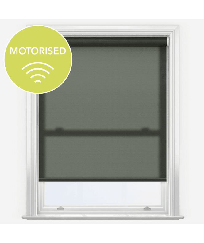 New Edge Blinds Elements Shadow Grey Made to Measure Motorised Dimout Roller Blind