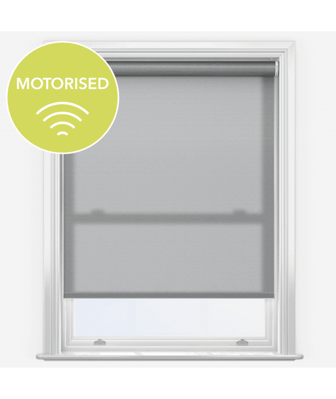 New Edge Blinds Elements Storm Grey Made to Measure Motorised Dimout Roller Blind