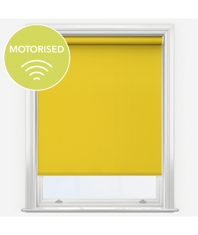 New Edge Blinds Elements Sunshine Yellow Made to Measure Motorised Blackout Roller Blind