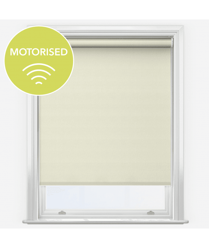 New Edge Blinds Elements Vanilla Cream Made to Measure Motorised Blackout Roller Blind