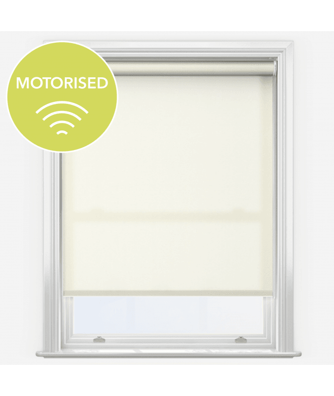 New Edge Blinds Elements Vanilla Cream Made to Measure Motorised Dimout Roller Blind