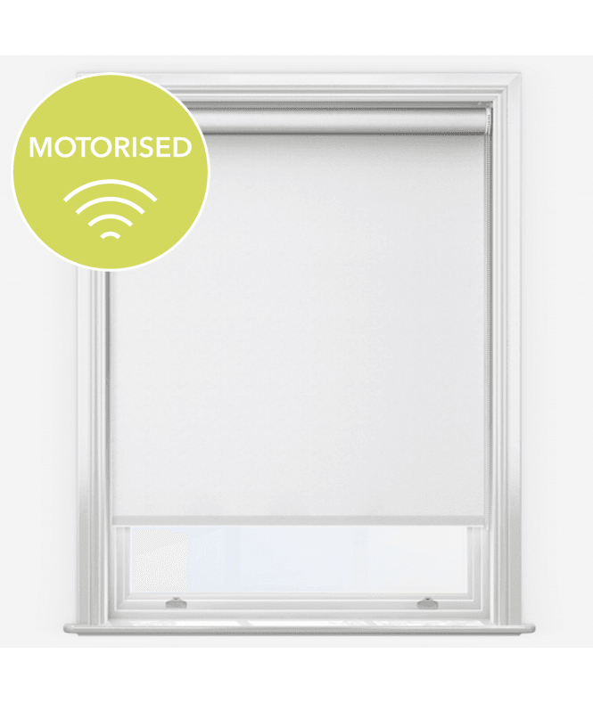 New Edge Blinds Elements White Made to Measure Motorised Blackout Roller Blind