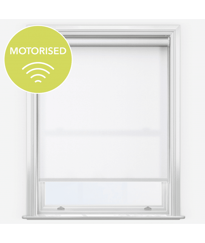 New Edge Blinds Elements White Made to Measure Motorised Dimout Roller Blind