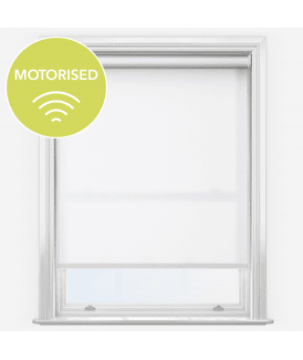 Elements White Made to Measure Motorised Dimout Roller Blind