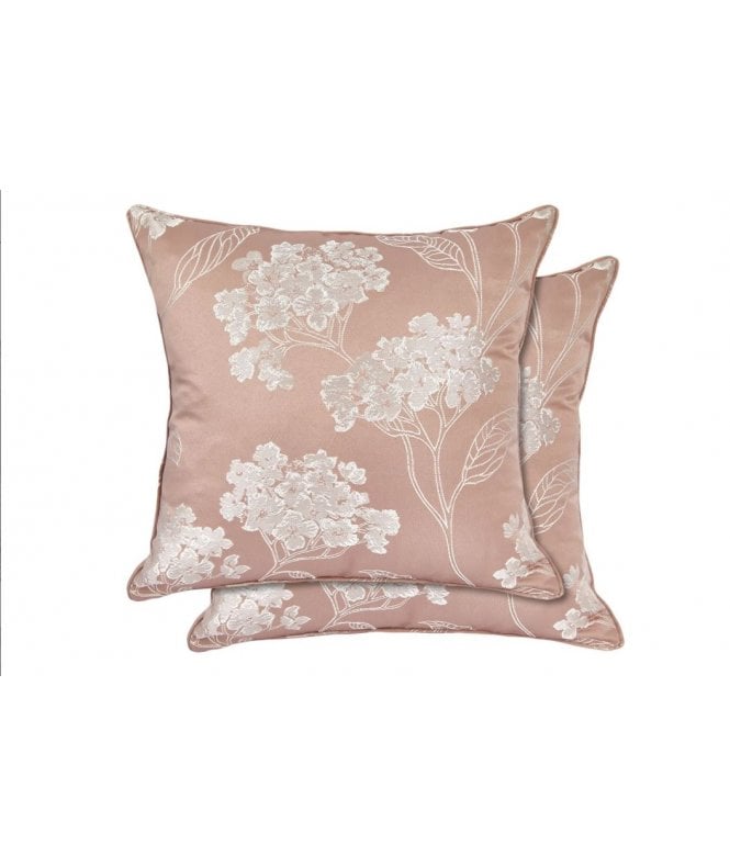 New Edge Blinds English Garden Collection Jacquard Cushion Cover in Blush Pink