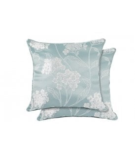 English Garden Collection Jacquard Cushion Cover in Duck Egg