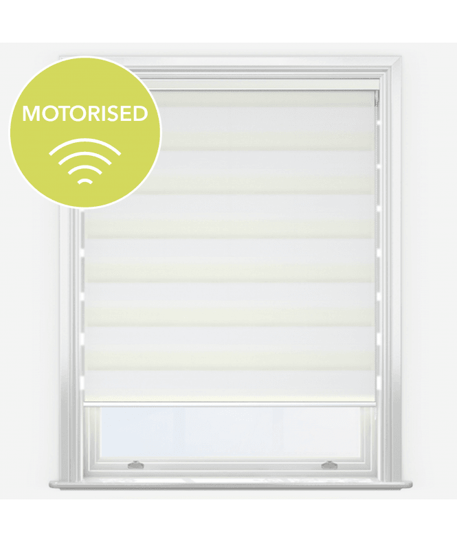 New Edge Blinds Enkel Warm White Motorised Dimout Day & Night Roller Blind