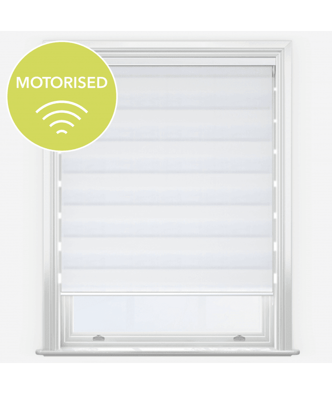New Edge Blinds Enkel White Motorised Dimout Day & Night Roller Blind