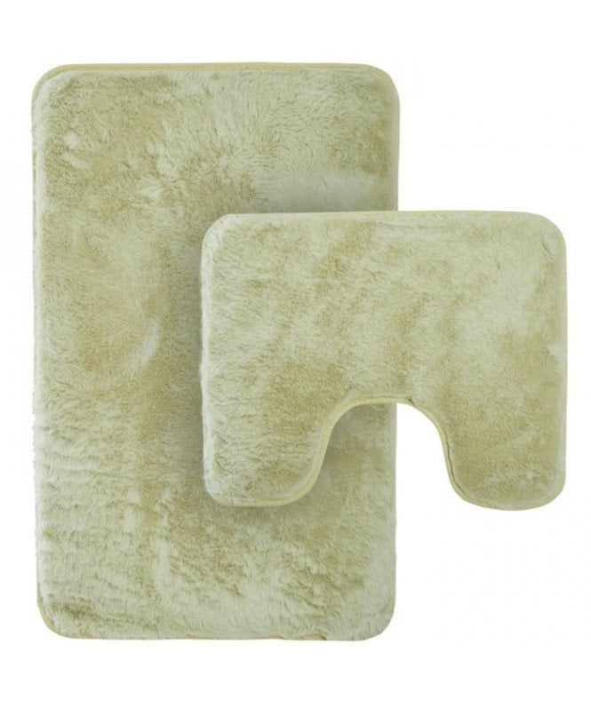 New Edge Blinds Extra Soft 2-Piece Non-Slip Bath Mat Set in Sage Green