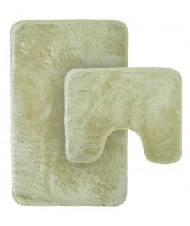 Extra Soft 2-Piece Non-Slip Bath Mat Set in Sage Green