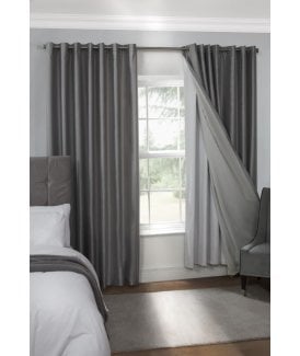 Eyelet Blackout Curtain Lining White