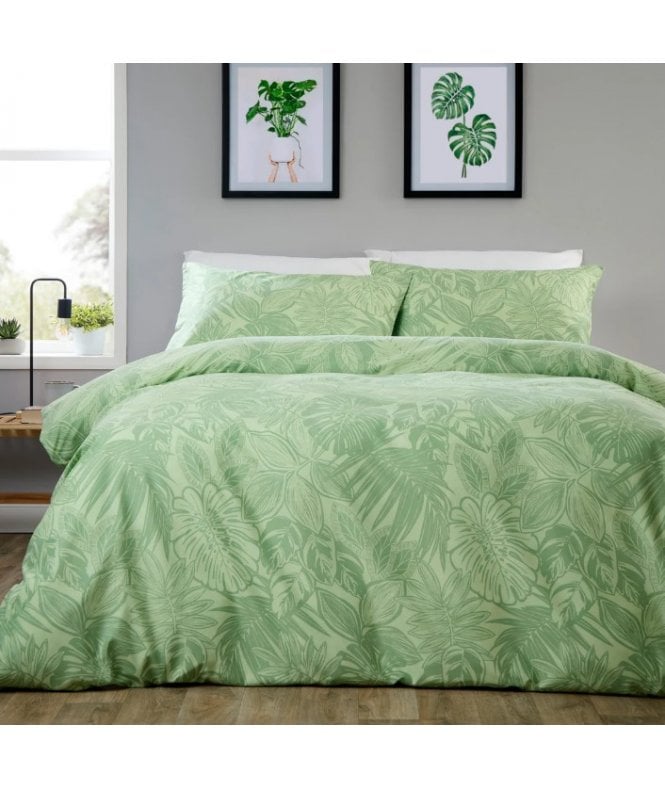 New Edge Blinds Fern Duvet Set in Sage Green
