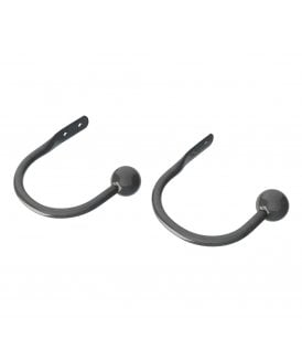 Finesse Pair Of Metal Curtain Holdbacks - Gunmetal Grey