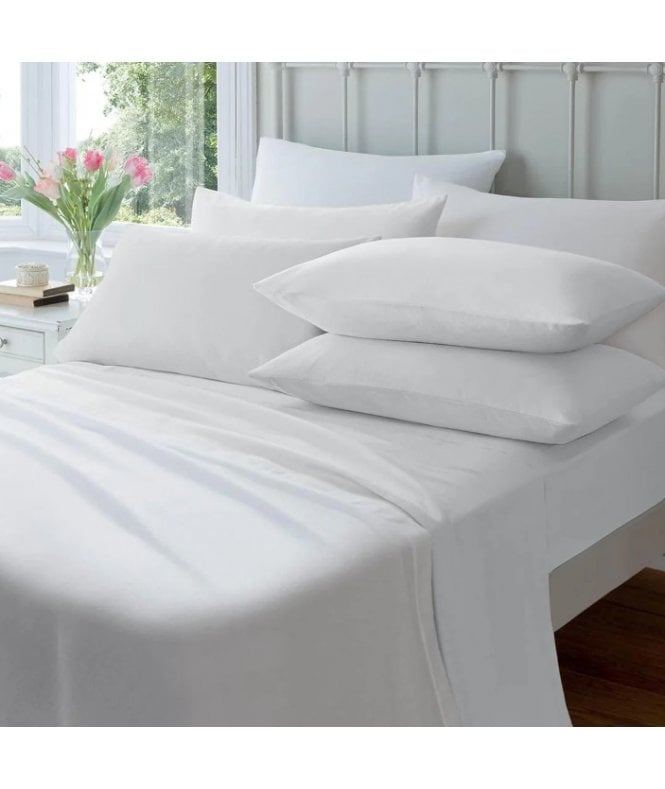 New Edge Blinds Flannelette Fitted Sheet in White