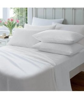 Flannelette Fitted Sheet in White