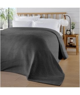 Florian Checked Throw Blanket in Grey