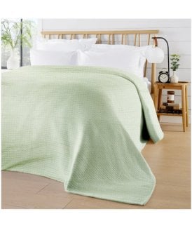 Florian Checked Throw Blanket in Sage Green