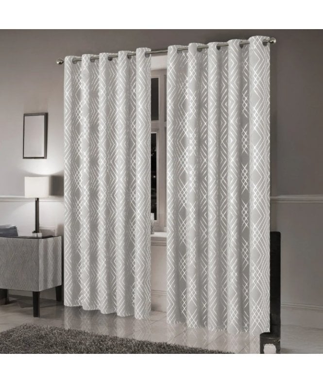 New Edge Blinds Geometric Sparkle Blackout Curtains in Natural