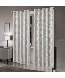 Geometric Sparkle Blackout Curtains in Natural