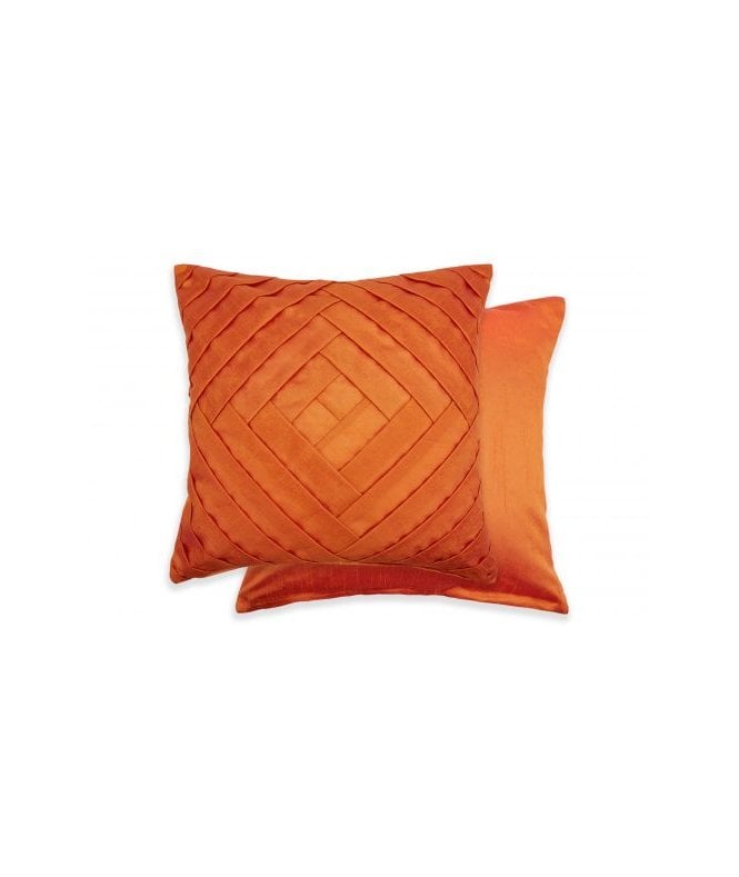 New Edge Blinds Gio Collection Pleated Cushion Cover in Burnt Orange