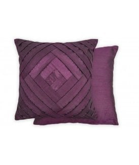 Gio Collection Pleated Cushion Cover in Plum