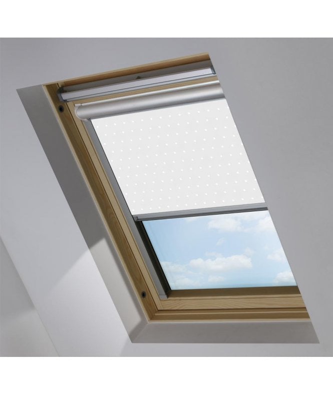 New Edge Blinds Grey Polka Dot Blackout Skylight Blind for Fakro Roof Windows