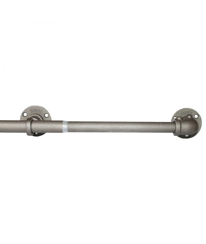 New Edge Blinds Gun Metal Industrial Room Darkening Extendable Metal Curtain Pole Set