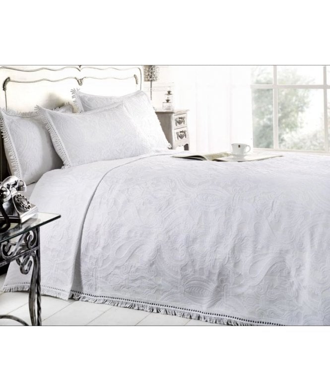 New Edge Blinds Harlow Collection Quilted Bedspread Set in White