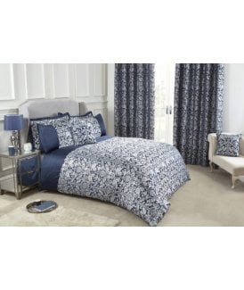 Harrow Collection Embellished Jacquard Duvet Set in Navy