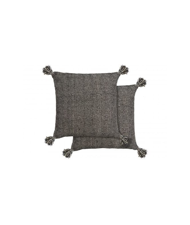 New Edge Blinds Hartley Collection Recycled Cotton Cushion Cover in Black