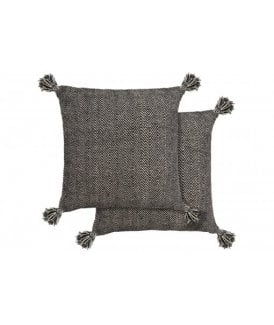 Hartley Collection Recycled Cotton Cushion Cover in Black