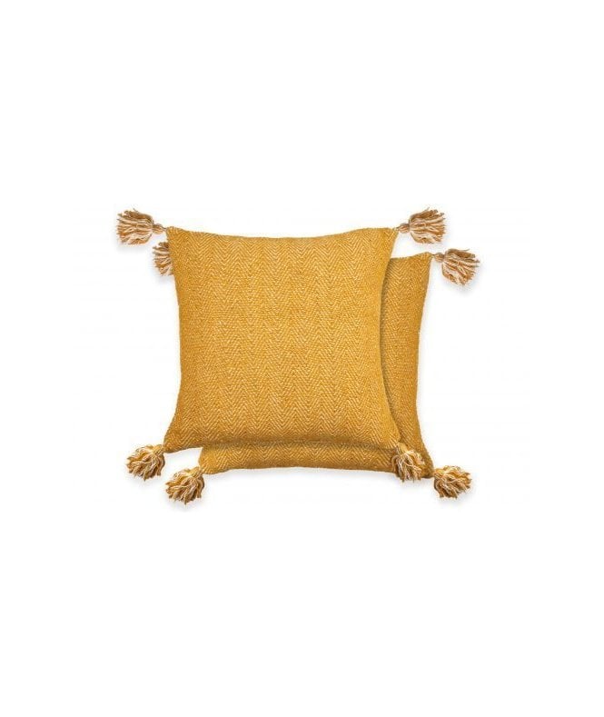 New Edge Blinds Hartley Collection Recycled Cotton Cushion Cover in Ochre