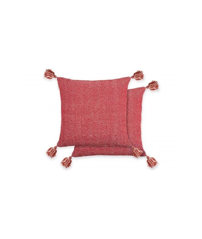 New Edge Blinds Hartley Collection Recycled Cotton Cushion Cover in Red