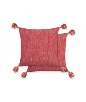 Hartley Collection Recycled Cotton Cushion Cover in Red