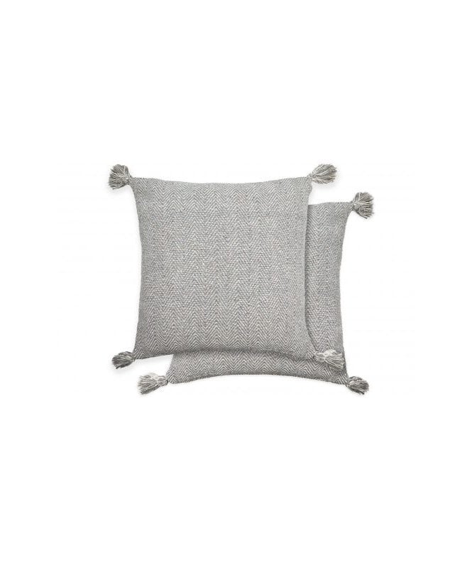 New Edge Blinds Hartley Collection Recycled Cotton Cushion Cover in Silver