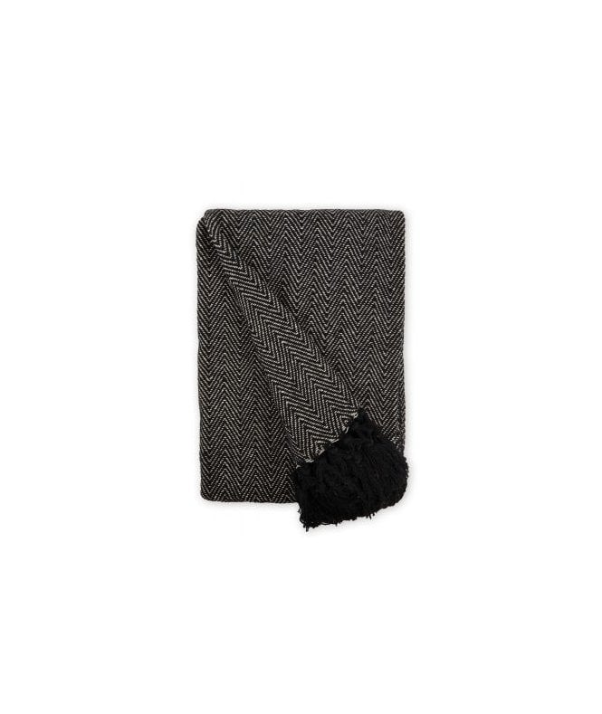 New Edge Blinds Hartley Collection Recycled Cotton Throw in Black