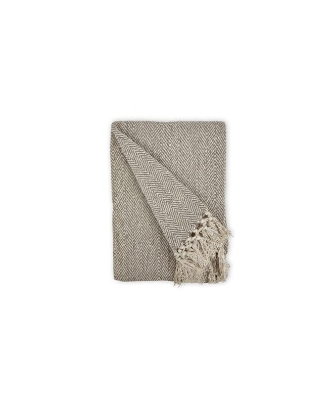 New Edge Blinds Hartley Collection Recycled Cotton Throw in Natural