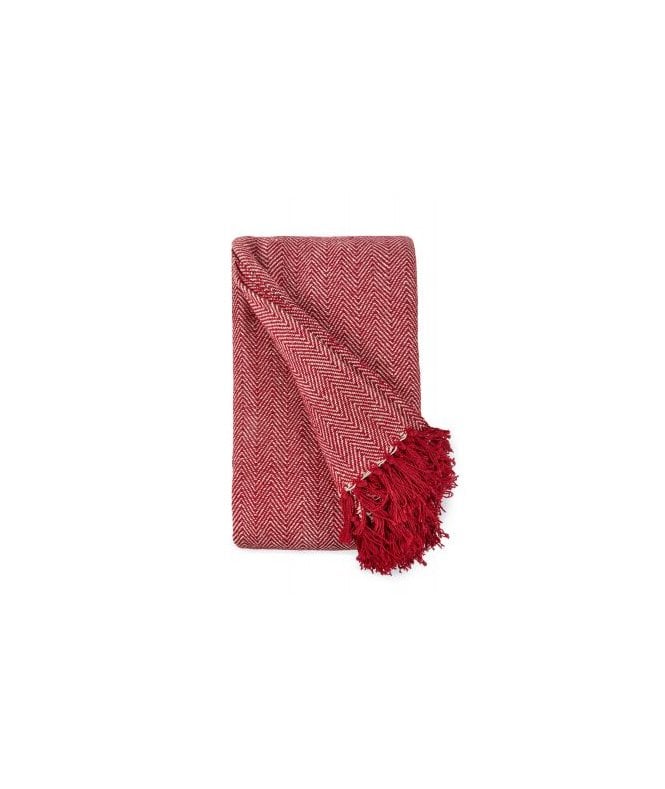 New Edge Blinds Hartley Collection Recycled Cotton Throw in Red